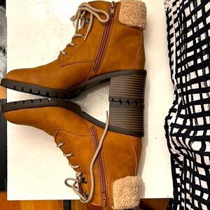 GEORGE fall booties  faux leather for a contemporary or classic style.